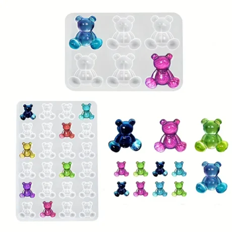 Khuôn Silicon Gấu Teddy Làm Mặt Dây Chuyền Hoa Tai Móc Khóa