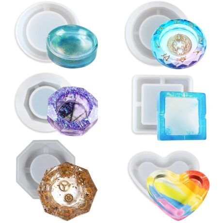 Khuôn Silicon Làm Gạt Tàn Handmade Hình Vuông Tròn