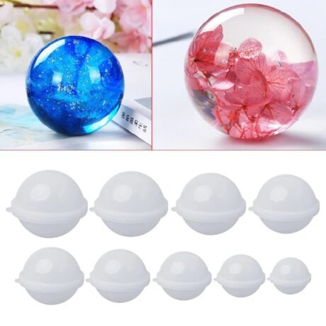 Khuôn Silicon hình quả cầu pha lê (size 20/40/60/80/100mm)