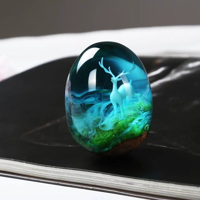 Mô Hình Nai Sừng Tấm - Trang Trí Resin-3