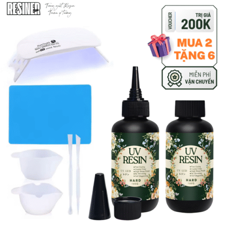 Full Bộ Keo UV Đầy Đủ Phụ Kiện Đèn Tia Cực Tím